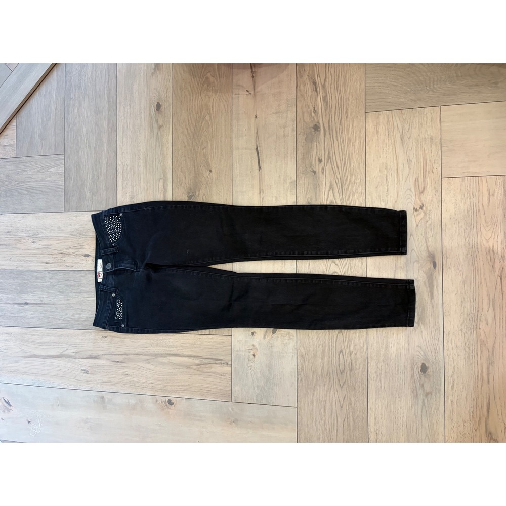 LEI Emma Jegging Black Studded Rhinestone Denim Leggings Juniors Size 5 Regular